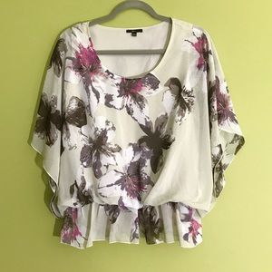 MILANO CHIFFON BLOUSE WITH BUTTERFLY SLEEVES